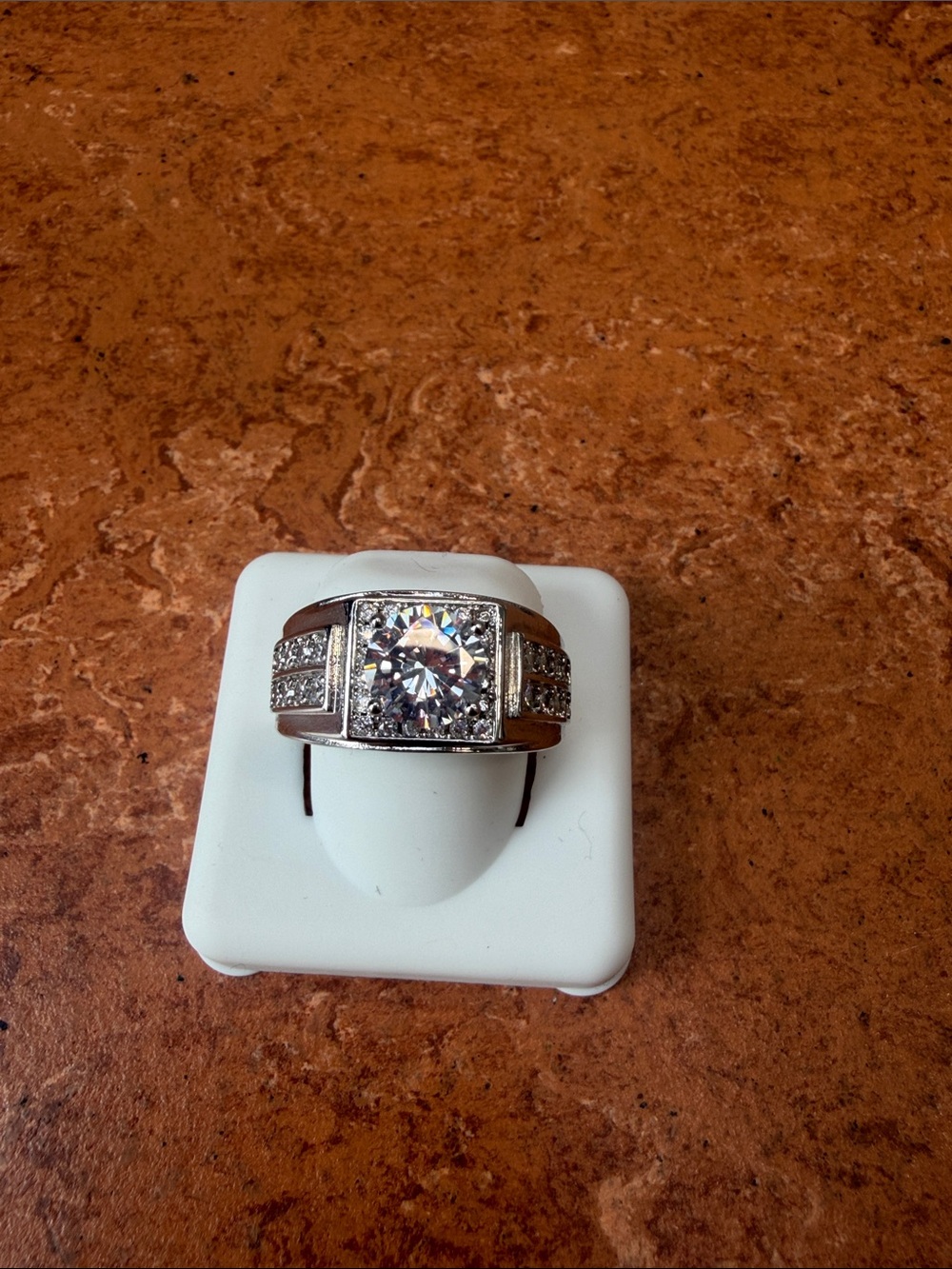 Men's Moissanite Square-Cut Solitaire Ring - 1.5 Carats - Adj. Size 9-12